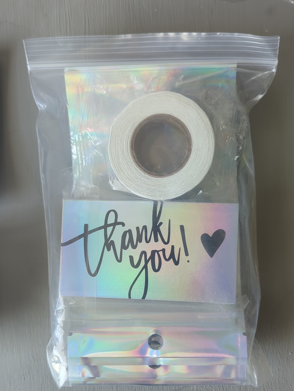 Holographic Thank You Card, Sticker, and Gift/Jewelry Bags